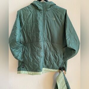 North Face green raincoat